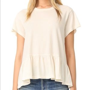 THE GREAT. Distressed T-shirt.